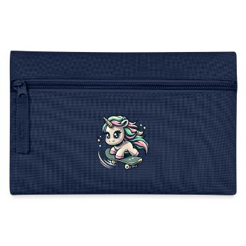 Unicorn Skateboard Gift Design - Pencil Case - navy - Front