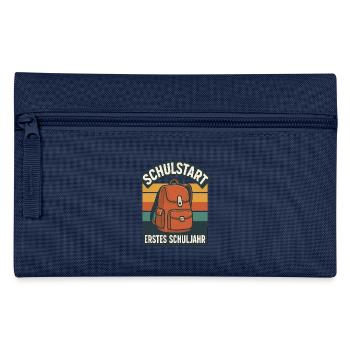 Grundschule Einschulung Schulstart Schule - Federtasche - Navy - Vorne