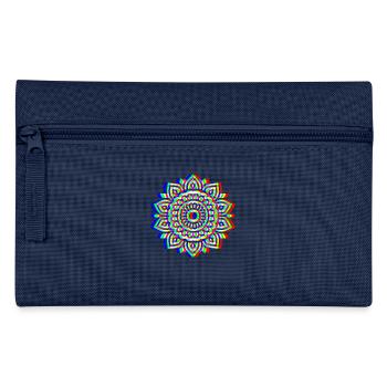 Glitch Mandala – Spirit Design - Federtasche - Navy - Vorne