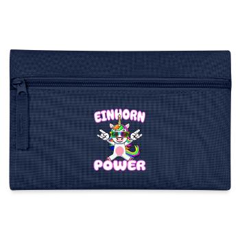 Einhorn Power Design Fabelwesen Magie Geschenk - Federtasche - Navy - Vorne