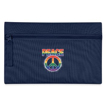 Peace Regenbogen Queer LGBTQ+ Pride Day - Federtasche - Navy - Vorne