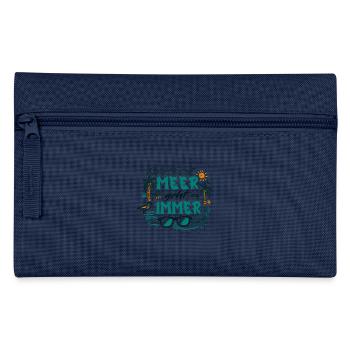 Sea Goes Always Summer Beach Saying Shirt - Pencil Case - navy - Front