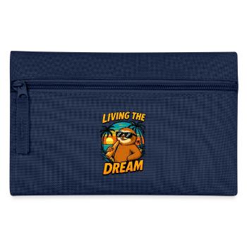 Faultier Urlaub Retro – Living the Dream - Federtasche - Navy - Vorne