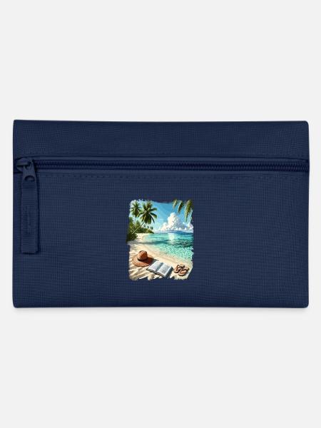 Beach Sommer Insel Urlaub Strand Meer Sonne - Federtasche - Navy
