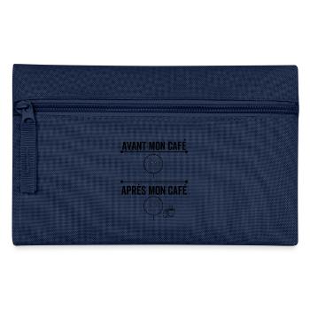 Vorher Nach meinem Kaffee Humor Kaffee - Federtasche - Navy - Vorne