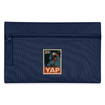 Comic-Dackel auf Briefmarke - Federtasche - Navy - Vorne