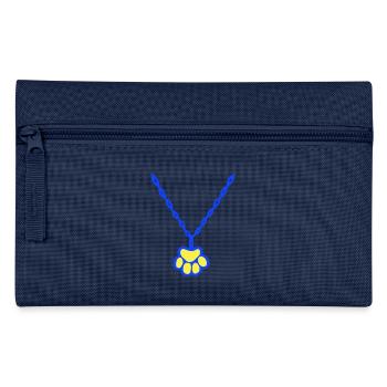 Katze Pfote Hund Tier Halskette Halsband Schmuck - Federtasche - Navy - Vorne