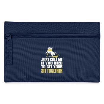 Funny Dog Sit Together Vibe Playful Pet Owner - Federtasche - Navy - Vorne