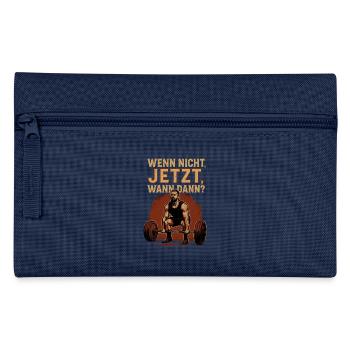Bodybuilder Fitness Studio Sport Motivation - Federtasche - Navy - Vorne
