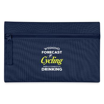Weekend Forecast Cycling and Beverages Ahead - Federtasche - Navy - Vorne