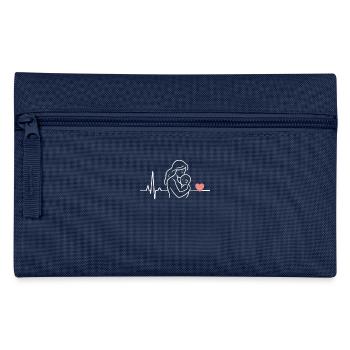 Heartbeat Design Mom Love Child Mother Mother's Day - Pencil Case - navy - Front