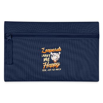 Leopards Make Me Happy Sarcastic Wild Cat Mood - Federtasche - Navy - Vorne