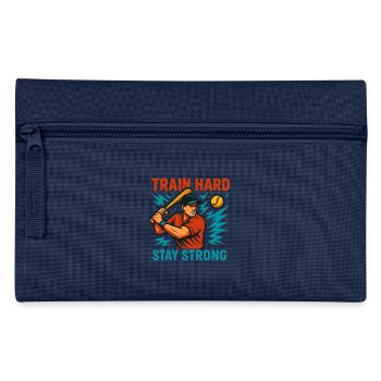 Baseball Train Hard Motivation Sports Training - Pencil Case - navy - Front