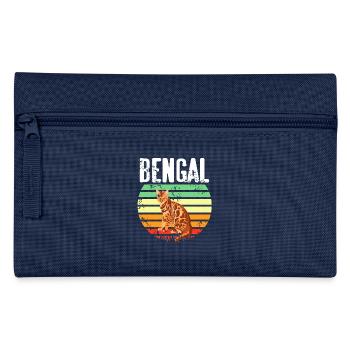 Bengal Cat Retro Sunset Vintage Pet Lover - Federtasche - Navy - Vorne