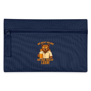 Lustiger Bär Spruch – Der Bär macht das Bier leer - Federtasche - Navy - Vorne