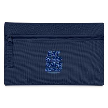 Eat Sleep Rave Repeat Shirt – Lustiges Techno EDM - Federtasche - Navy - Vorne