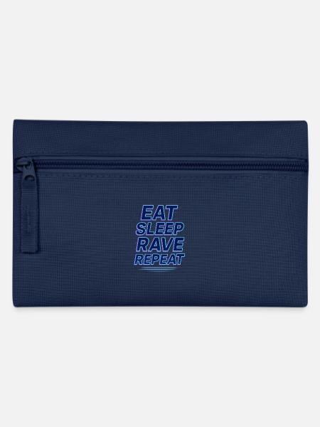 Eat Sleep Rave Repeat Shirt – Lustiges Techno EDM - Federtasche - Navy