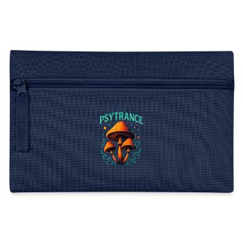 Psytrance Shirt – Goa Festival Pilze - Federtasche - Navy - Vorne