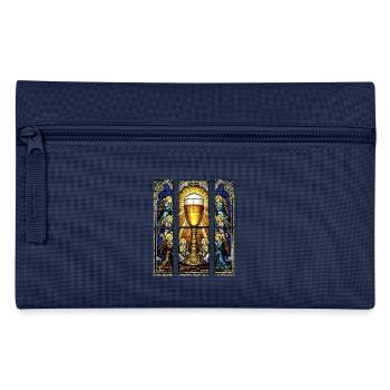 Kirchen Fenster Bier Männertag Himmelfahrt - Federtasche - Navy - Vorne
