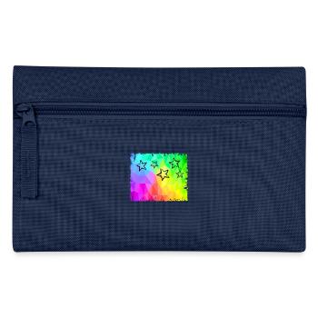 Colorful Stars Gradient Rainbow Colors - Pencil Case - navy - Front