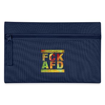FCK AFD - Zeichen setzen gegen Rechts, Gegen Nazis - Federtasche - Navy - Vorne