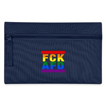 FCK AFD - Zeichen setzen gegen Rechts, Gegen Nazis - Federtasche - Navy - Vorne