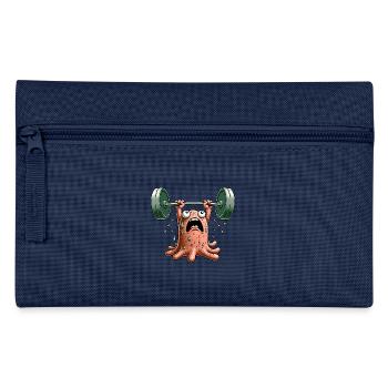 Funny Amoeba Weightlifter Fitness Training - Pencil Case - navy - Front
