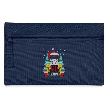 Ugly Merry Christmas Sweater Xmas Santa Gift - Pencil Case - navy - Front