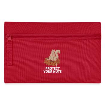 Beschütze deine Nüsse Geschenk - Federtasche - Rot - Vorne
