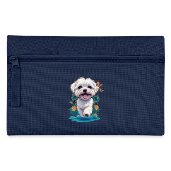 Maltese Puppy 🐾 - Pencil Case - navy - Front