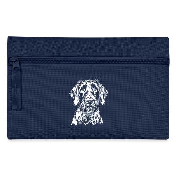 German Wirehaired Portrait Dogs Hunting Dog Wilsigns - Pencil Case - navy - Front