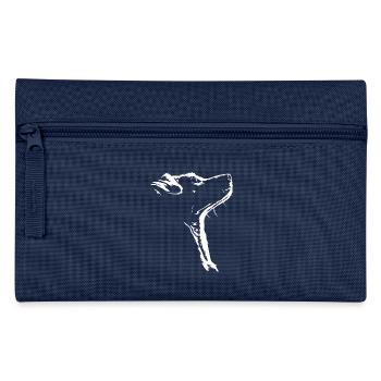 Jack Russell Terrier Hunde Silhouette Wilsigns - Federtasche - Navy - Vorne