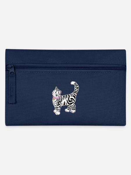 Sticker Katze - Federtasche - Navy