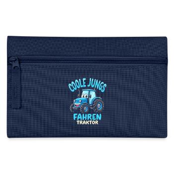 Coole Jungs fahren Traktor Trecker Junge - Federtasche - Navy - Vorne
