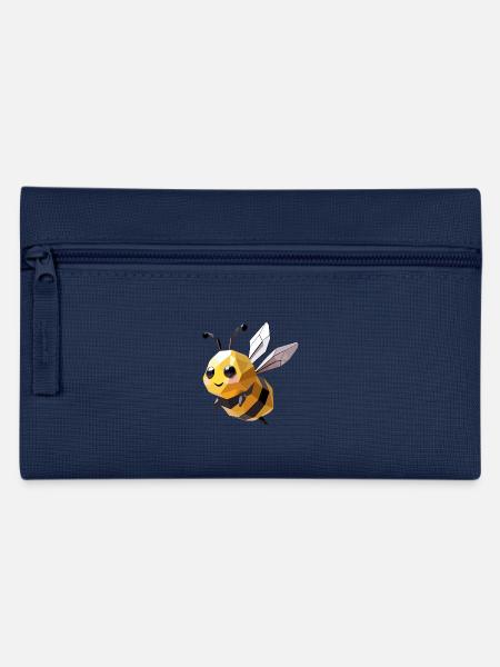 Süßes Bienen Hummel – Naturdesign Geometrisch - Federtasche - Navy