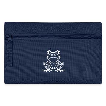 Frog Polygon - Minimalist Nature Design - Pencil Case - navy - Front