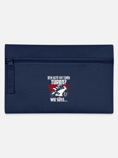 Motorrad Rennmaschine Turbo - Federtasche - Navy