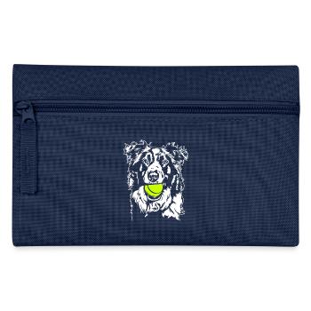 Border Collie Ball Ball Junkie Dogs Wilsigns - Pencil Case - navy - Front