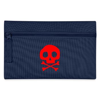 Schädel und Knochen - Federtasche - Navy - Vorne
