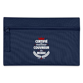 Certifié meilleur couvreur du monde, cadeau noël - Trousse - marine - Devant