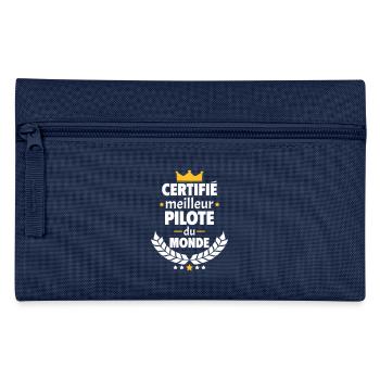 Certifié meilleur pilote, fête des pères, noël - Trousse - marine - Devant