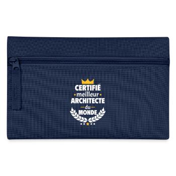 Certifié meilleur architecte, fête des pères, noël - Trousse - marine - Devant