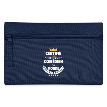 Certifié meilleur comédien, fête des pères, noël - Trousse - marine - Devant