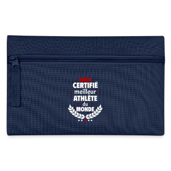 Certifié meilleur athlète, fête des pères, noël - Trousse - marine - Devant