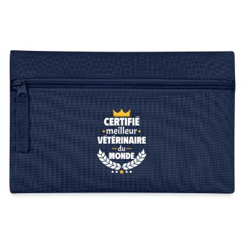 Certifié meilleur vétérinaire, fête des pères,noël - Trousse - marine - Devant