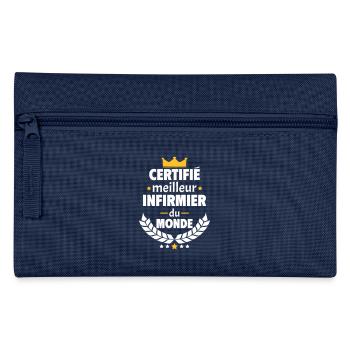 Certifié meilleur infirmier, fête des pères, noël - Trousse - marine - Devant