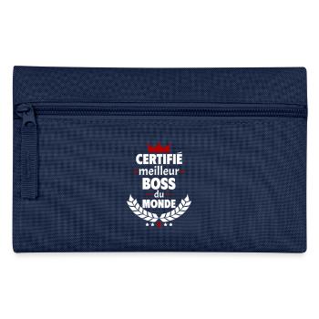 Certifié meilleur patron, fête des pères, noël - Trousse - marine - Devant