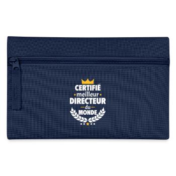 Certifié meilleur directeur, fête des pères, noël - Trousse - marine - Devant