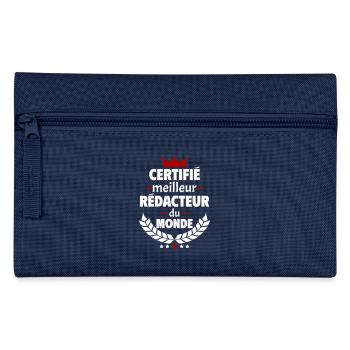 Certifié meilleur rédacteur, fête des pères, noël - Trousse - marine - Devant