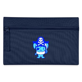Kleiner süßer Hase Kaninchen Kapitän Augenklappe - Federtasche - Navy - Vorne